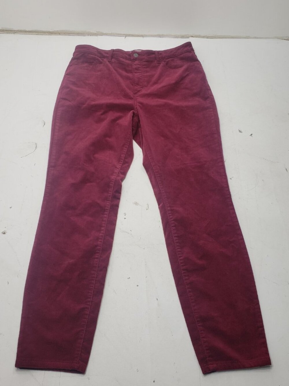 LOFT The Skinny High Rise Curvy Fit Corduroy Pants Women’s Size 31 Burgundy